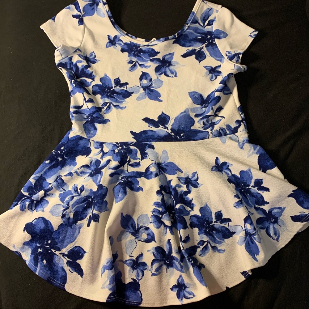 Blue And White Casual Top